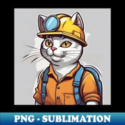 cute portrait of cats with hard hats - exclusive png sublimation download - capture imagination with every detail