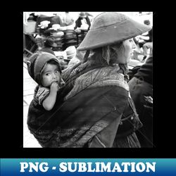 Vintage photo of Peruvian Woman with Baby - Signature Sublimation PNG File - Perfect for Sublimation Mastery