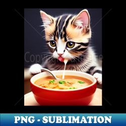 Baby Cat  Soup - PNG Transparent Digital Download File for Sublimation - Instantly Transform Your Sublimation Projects