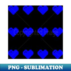 Pixel Art BLUE HEART Emoji Bitmap - PNG Transparent Sublimation File - Transform Your Sublimation Creations