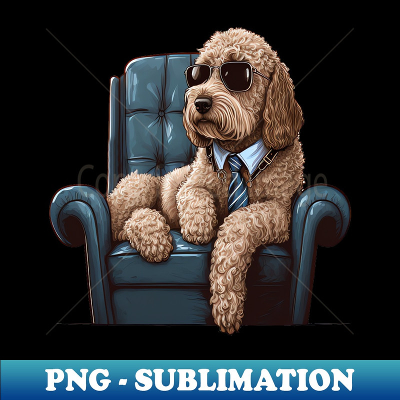 LC-9142_Cool Golden Doodle Stock Trader Sitting on a Lounge Chair 7879.jpg