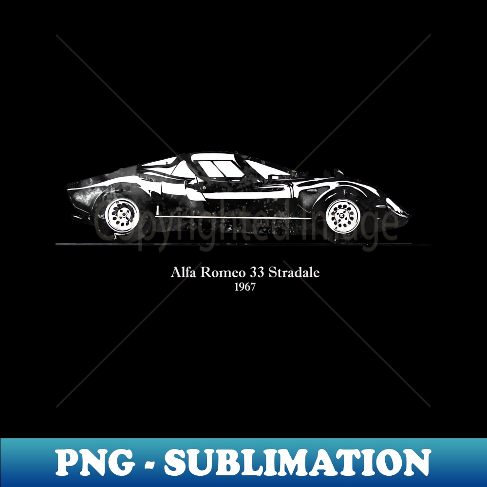 MH-1538_Alfa Romeo 33 Stradale 1967 - Black and White Watercolor 8935.jpg