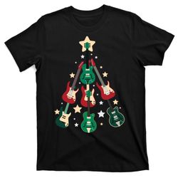 christmas guitar tree t-shirt