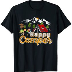 happy camper camping funny summer t-shirt