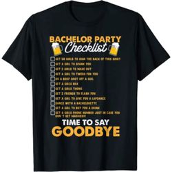 bachelors party checklist tshirt stag do party tee