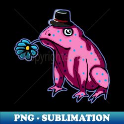 Pink Toad  Gentleman  with a top hat - Sublimation-Ready PNG File - Stunning Sublimation Graphics