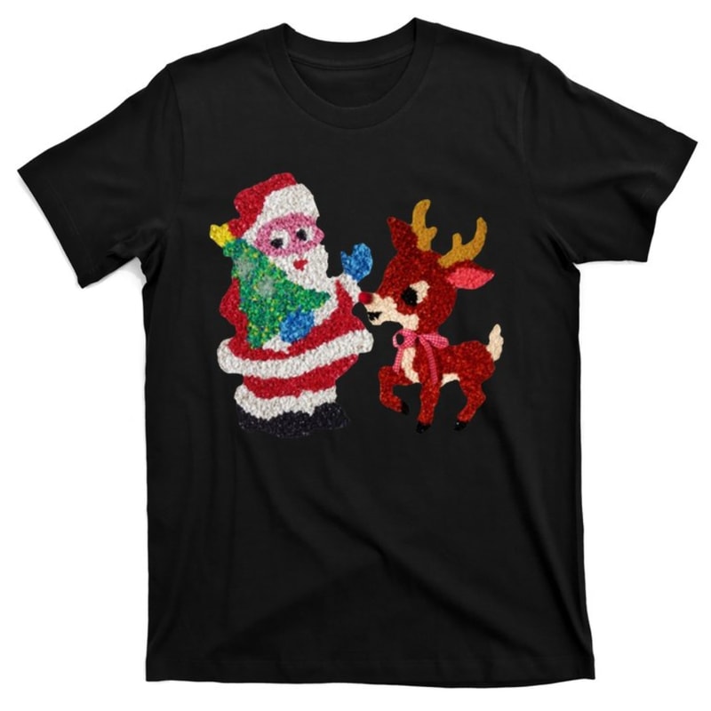 Cute Santa Reindeer Best Friends Christmas Cheer T-Shirt.jpg