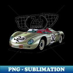 outstanding adorable exclusive illustration famous germany retro race car porsche 718 rsk spyder 1957 24h of le mans umaglioli - ebarth - premium sublimation digital download - perfect for personalization