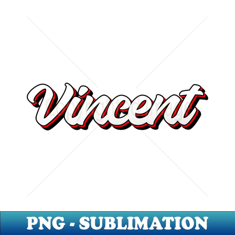 Vincent Lettering Vincent name - cool 70s retro font - Unique Sublimation PNG | Inspire ...