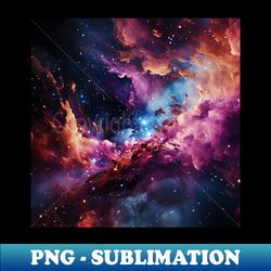 Vibrant Nebula Galaxy Art Orange Purple Blue - Special Edition Sublimation PNG File - Perfect for Sublimation Art