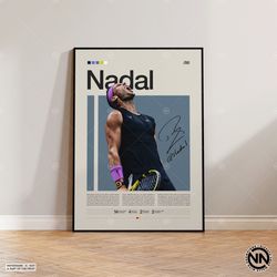 rafael nadal canvas, tennis canvas, motivational canvas, sports canvas, modern sports art, tennis gifts, minimalist canv