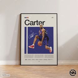 vince carter canvas, toronto raptors print, nba canvas, sports canvas, mid century modern, nba fans, basketball gift, sp