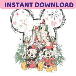 Christmas Mickey Minnie Castle PNG Sublimation Download