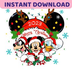 Mickey Donald Goofy Merry Christmas 2023 SVG Download