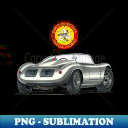 outstanding adorable exclusive illustration famous germany sportcar porsche 718 rs60 spyder 1960 stirling moss targa florio - signature sublimation png file - add a festive touch to every day