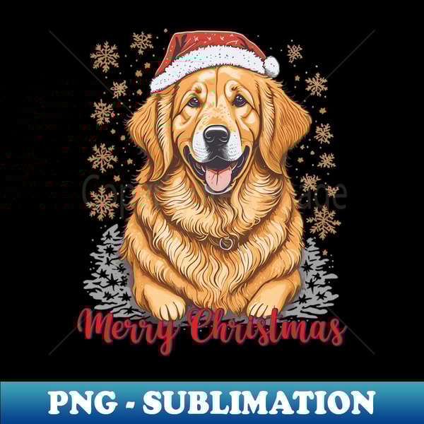 XR-713_A Golden Retriever Wearing a Christmas Hat Golden Retriever Christmas 3130.jpg