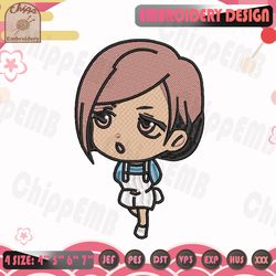 chibi nobara embroidery design, jujutsu kaisen embroidery, anime embroidery file, machine embroidery designs