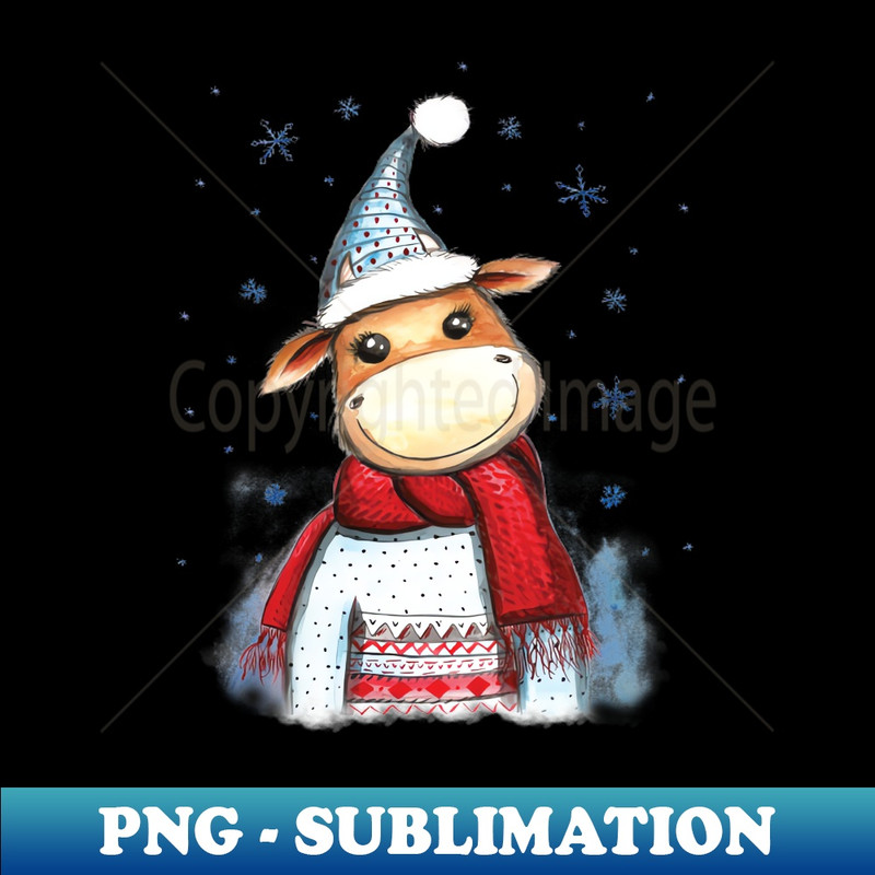 YS-10106_Cute bull in sweater and hat Christmas watercolor illustration for printing 1945.jpg