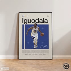 andre iguodala canvas, golden state warriors, nba canvas, sports canvas, mid century modern, basketball gift, sports bed