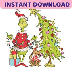 Retro Grinch Christmas Tree SVG Graphic Design File