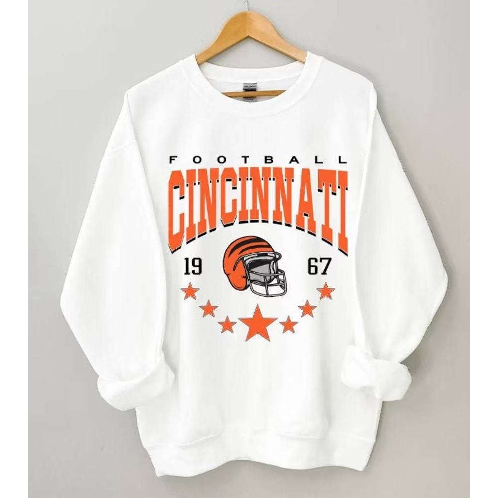 Cincinnati Football Sweatshirt, Vintage Style Cincinnati Football Crewneck, Football Sweatshirt, Cincinnati Hoodie, Cincinnati Fan Gifts.jpg
