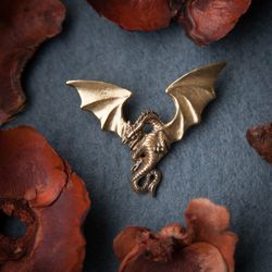 Dragon pendant on leather cord. Gothic necklace. Handcrafted unique jewelry. Scandinavian design.