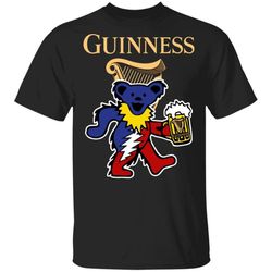grateful dead bear and guinness t-shirt funny beer tee mn02