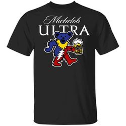 grateful dead bear and michelob ultra t-shirt funny beer tee mn02