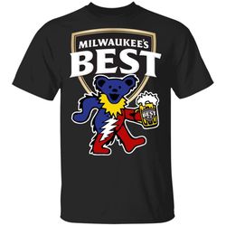 grateful dead bear and mils best ice t-shirt funny beer tee mn02
