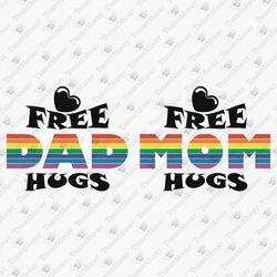 Free Dad Mom Hugs LGBT Father Mother T-shirt Design SVG Cut File