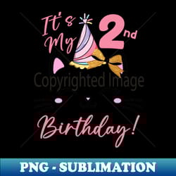 its my birthday cat and party day girls and boys - high-resolution png sublimation file - perfect for sublimation mastery