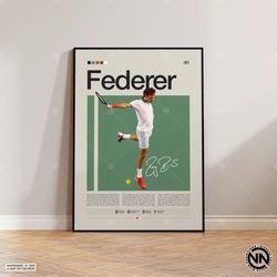 roger federer canvas, tennis canvas, motivational canvas, sports canvas, modern sports art, tennis gifts, minimalist can