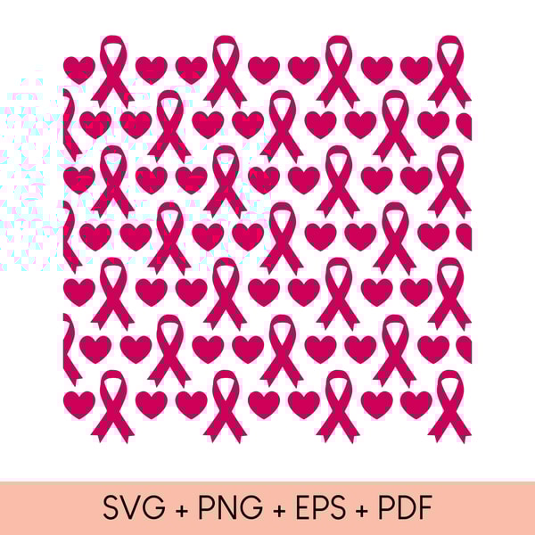 Cancer print svg, ribbon Pattern svg, pattern svg, seamless | Inspire ...