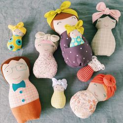 Family dolls. Sewing patterns and tutorials PDF.