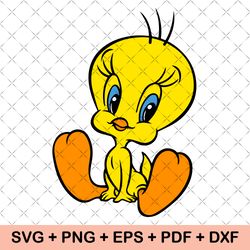 Tweety svg, cartoon svg, kids svg, bird svg, chick svg, vector, layered svg, Instant download