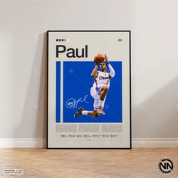 chris paul canvas, la clippers canvas, nba canvas, sports canvas, mid century modern, nba fans, basketball gift, sports