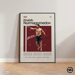 khabib nurmagomedov canvas, mma canvas, boxing canvas, sports canvas, mid-century modern, motivational canvas, sports be