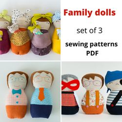 Family doll. Sewing patterns and tutorials PDF.