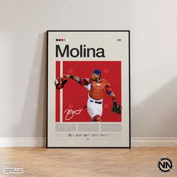 yadier molina canvas, st louis cardinals, baseball prints, sports canvas, baseball player gift, baseball wall art, sport