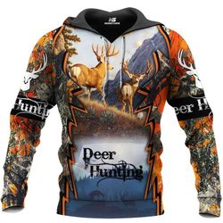deer hunting all over printed hoodie hn251111