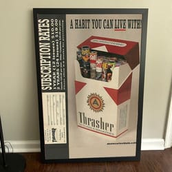 thrasher band vintage canvas, thrasher fan gift, rock music band canvas,a habit you can live with,thrasher cigarette pac