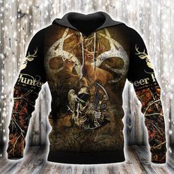 deer hunting all over printed hoodie n100237