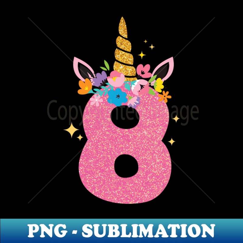 TK-20051_Kids Number 8 Year Old Unicorn 8th Birthday Girls 8178.jpg