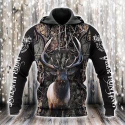 deer hunting all over printed hoodie n110206