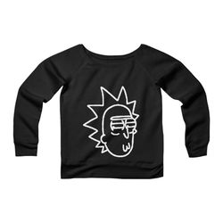 rick sanchez rick and morty justin roiland mr poopy butthole drunk drool pocket cpy womans wide neck sweatshirt sweater