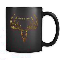 deer 30, hunting love b &8211 full-wrap coffee black mug