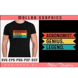 agronomist genius legend typography and groovy and t shirt design