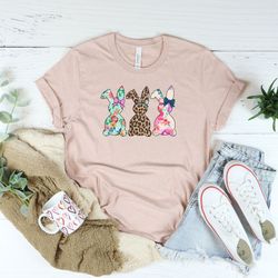 animal print bunnies, easter bunnies tee, leopard bunny shirt, matching easter shirt, cute easter bunny1