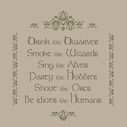 Lord of the Rings Do Like Cross Stitch Pattern PDF