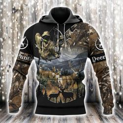 deer hunting all over printed hoodie n130225
